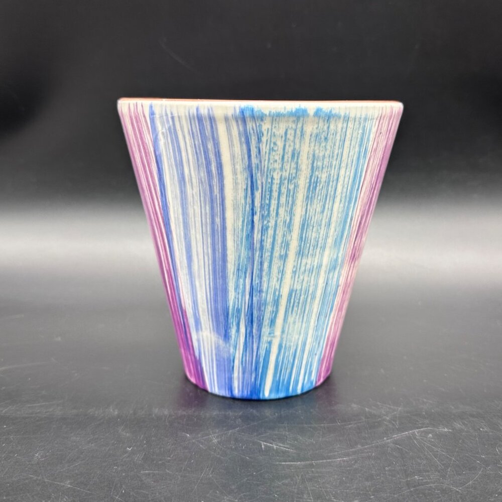 Vintage Plater Portugal Pottery Pastel Rainbow Stripes Mid Century Modern Retro - Picture 4 of 12